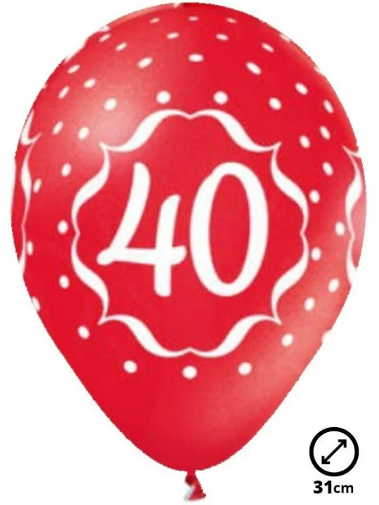 6 Ballons Ø 30cm Jubilé 40 Ballons latex