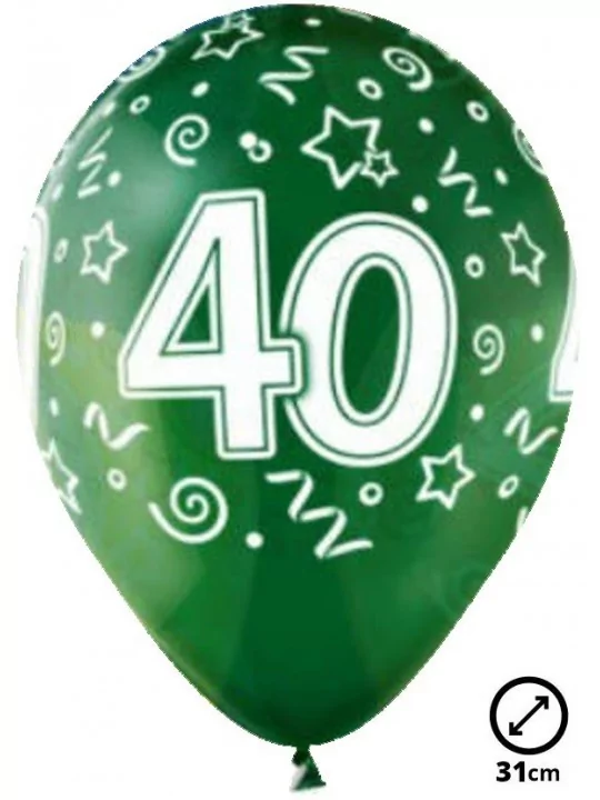 6 Ballons Ø 30cm 40ème Anniversaire Ballons latex