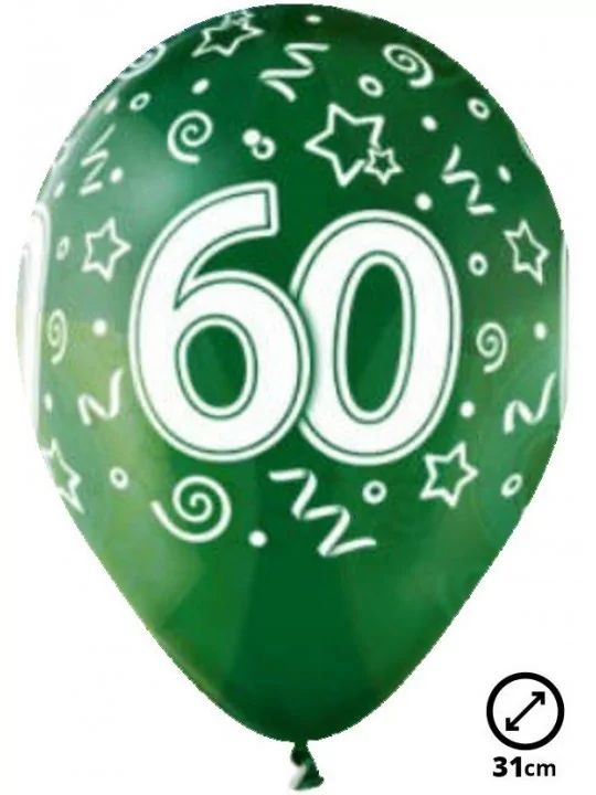 6 Ballons Ø 30cm 60ème Anniversaire Ballons latex