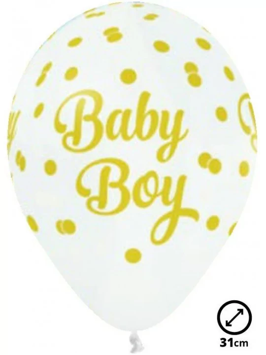 6 Ballons Ø 30cm Baby Boy Dots Ballons Motifs & Message