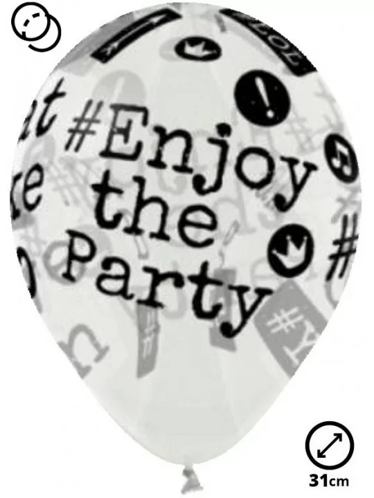 6 Ballons Ø 30cm Hashtags Ballons Motifs & Message