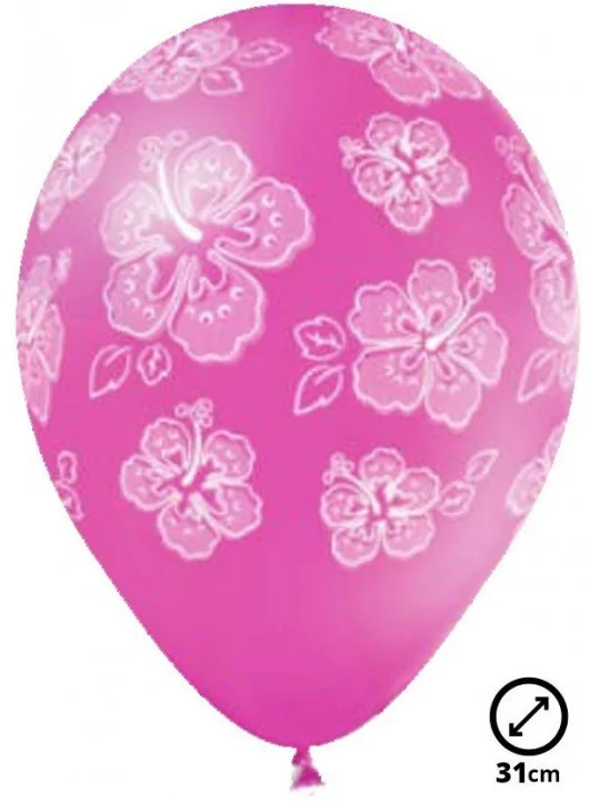 6 Ballons Ø 30cm Hibiscus Ballons Motifs & Message