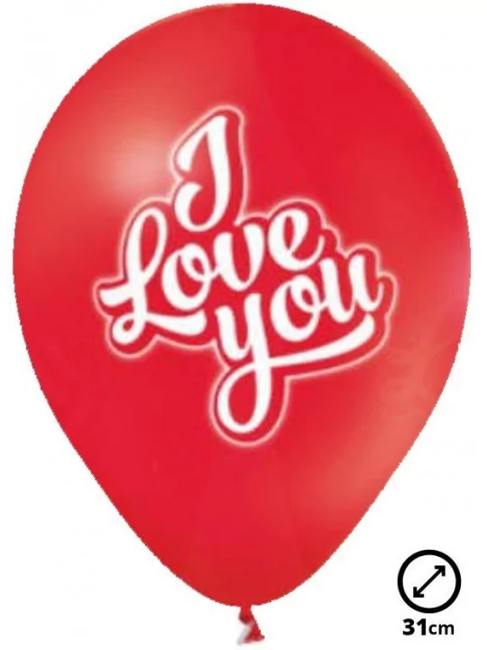 6 Ballons Ø 30cm I love you Ballons Motifs & Message