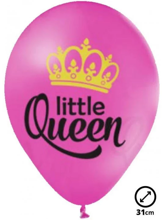 6 Ballons Ø 30cm Little Queen Ballons Motifs & Message