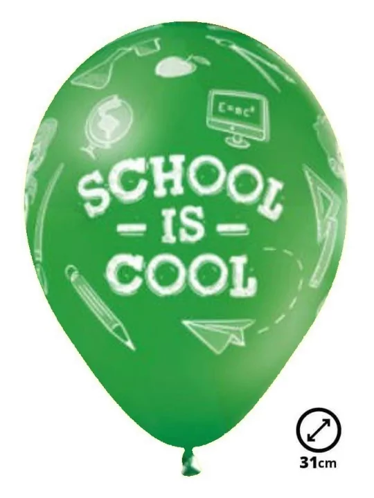 6 Ballons Ø 30cm School is cool Ballons Motifs & Message