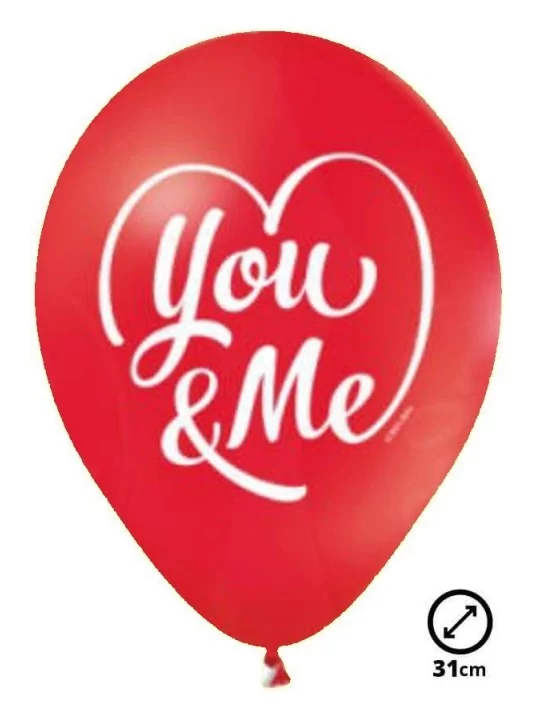 6 Ballons Ø 30cm You and Me Ballons Motifs & Message