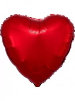 Ballon alu Coeur rouge 38cm non emballé Saint Valentin