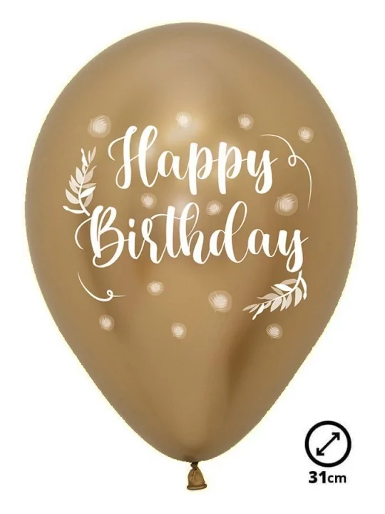 12 Ballons Sempertex Ø Reflex or -Happy Birthday- Vintage Ballons Motifs & Message