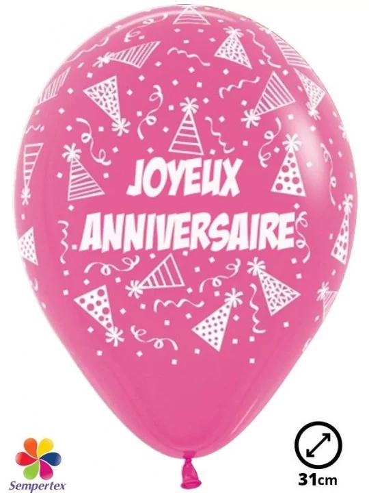 12 Sempertex Ø Fashion Ballons -Joyeux Anniversaire- Motivballons