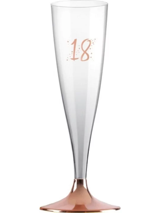 6 Flûte plastique 14cl Rose gold 18 ans Art de la table