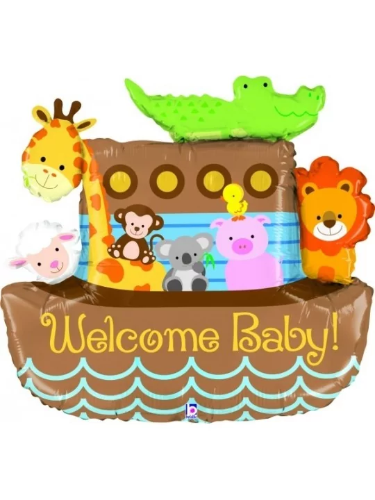 Figurenballon Noah's Ark Welcome Baby 72x64cm Folienballons