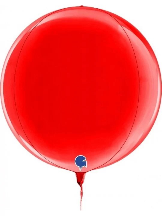 3D-Folienballon rund rot 38cm Folienballons