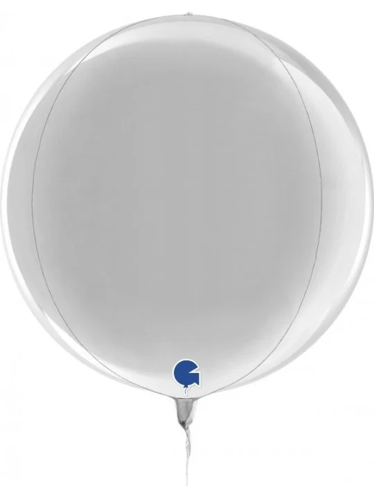 3D-Folienballon rund silber 38cm Folienballons