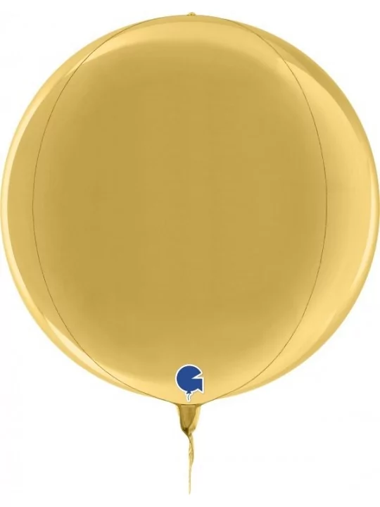 3D-Folienballon rund gold 38cm Folienballons