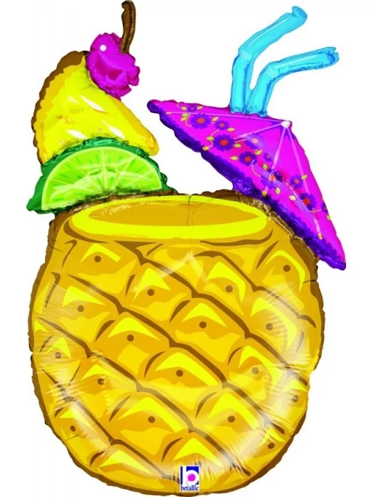 Figurenballon Ananas Drink 52x75cm Folienballons