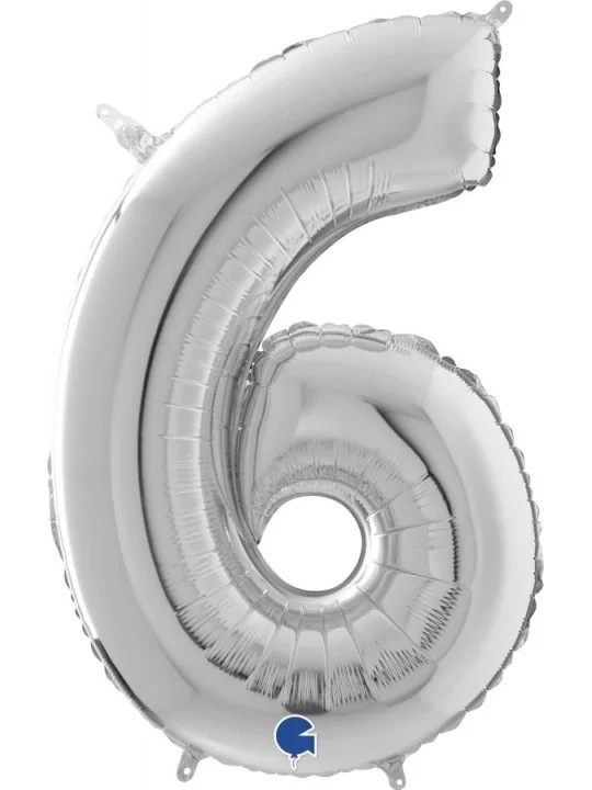 Ballon alu Chiffre argent -6- 49x72cm Ballons alu